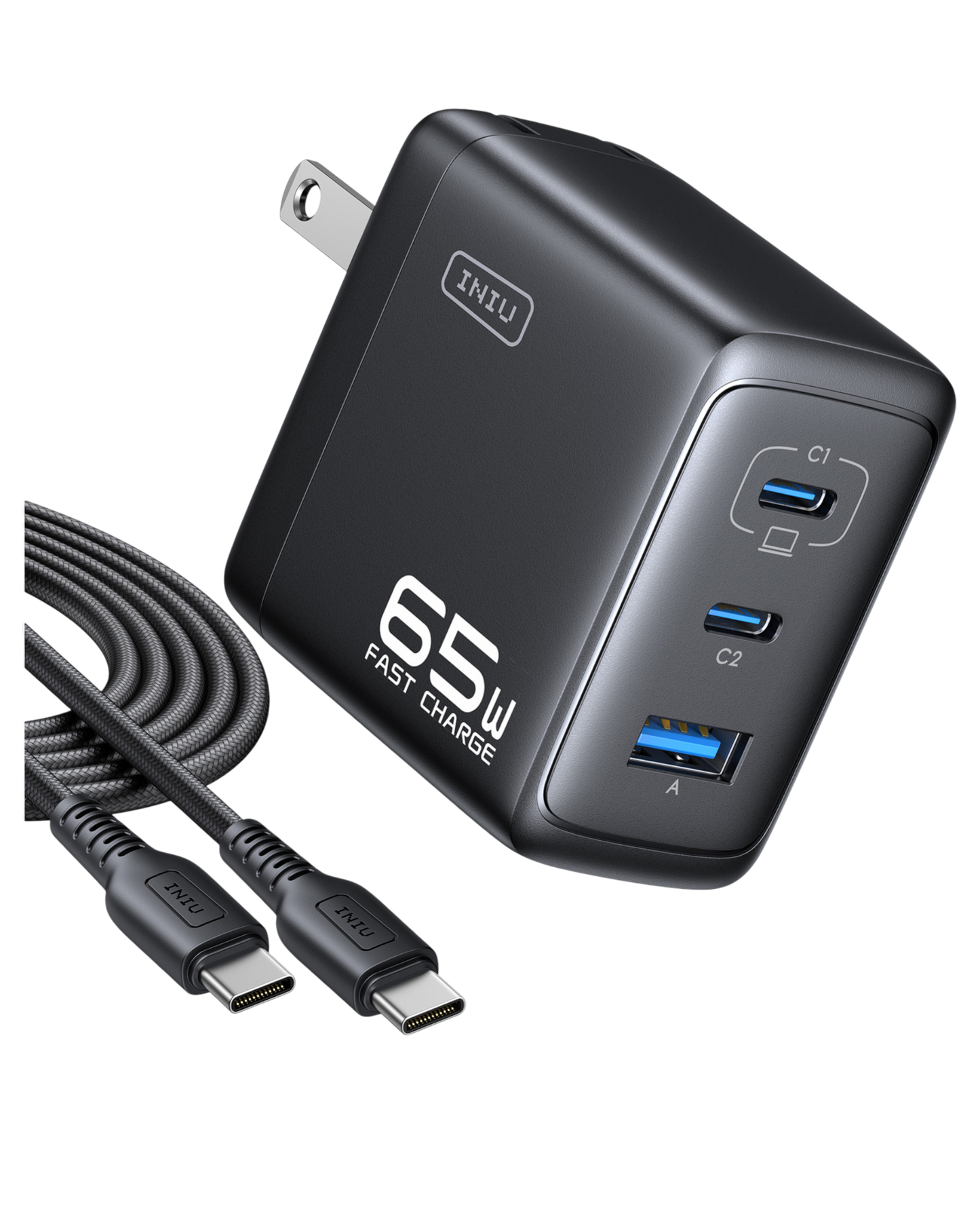 Szybka ładowarka A21-E1 65 W, 3-portowa