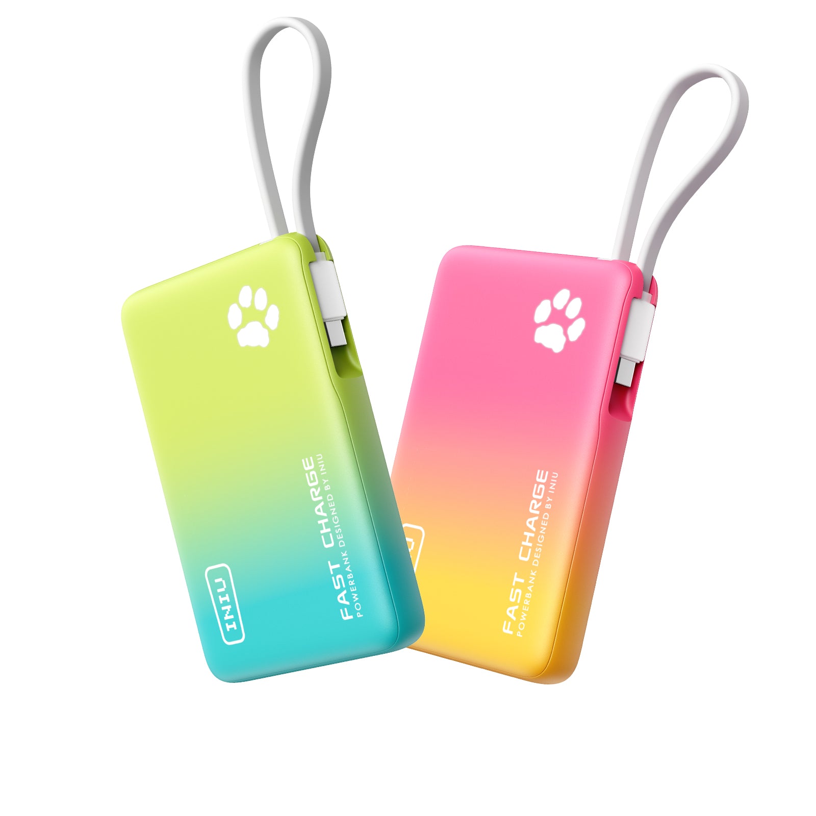 INIU Łapowaty P41L-E2 Power Bank z wbudowanym kablem, najcieńszy 45 W, 10000 mAh