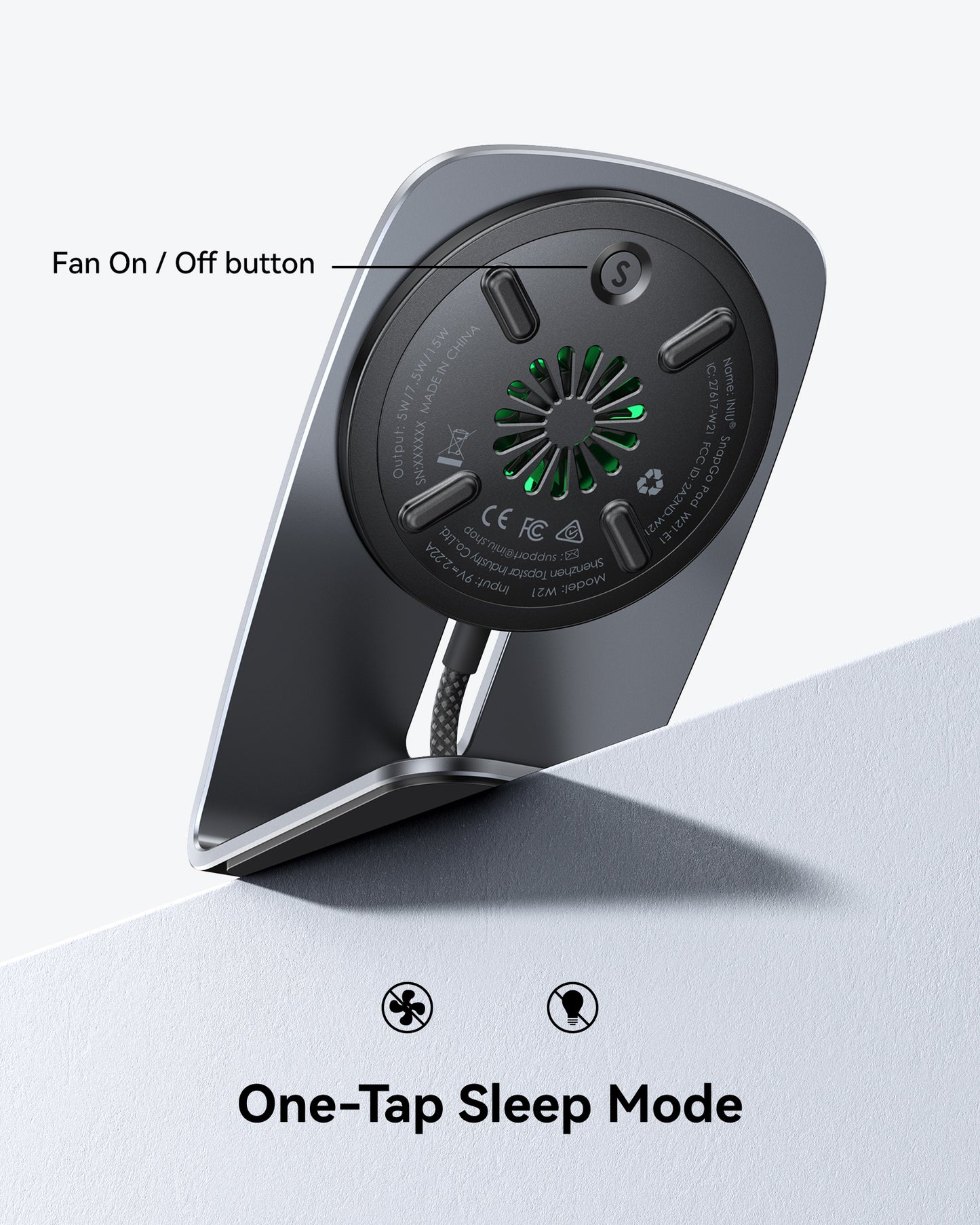 INIU Ładowarka bezprzewodowa magnetyczna Qi2 15 W W21-E1