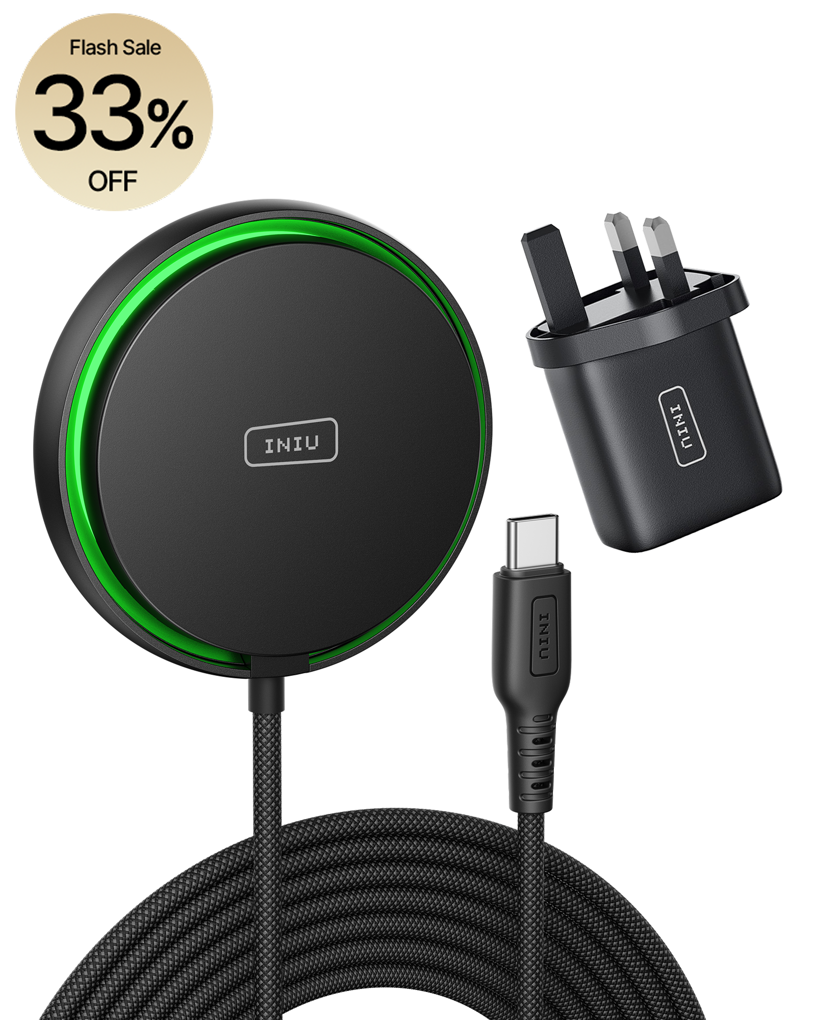 INIU WI213 Wireless Charger 15W Fast Charging with Cooling Fan